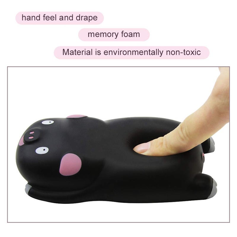 Sunffice Small Wrist Rest Mouse Pad, Mini Cute Pig Ergonomic Mousepad Memory Foam Design Pig Shape Wrist Support Pillow Rest Cushion Mat for Office Computer Laptop,Comfortable and Pain Relief(Black) - Image 2